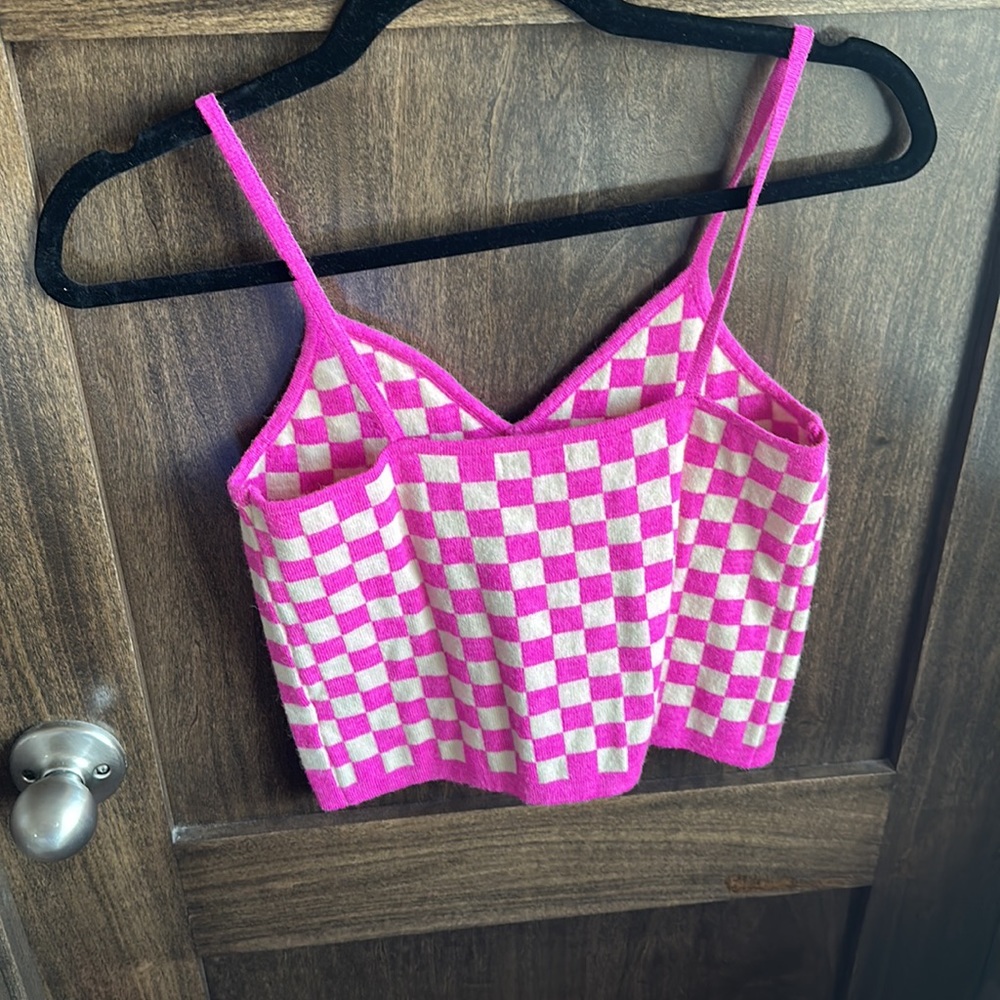 Pink and tank checkered tank! - Picture 3 of 3